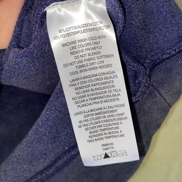 Calvin Klein sweatshirt shirt sleeve Rae hem burn out‎ navy blue large NEW - Picture 5 of 5